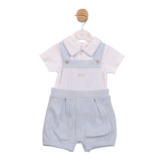 Blue Jacquard Short Dungaree