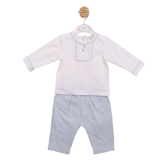 Blue Jacquard Top and Trouser