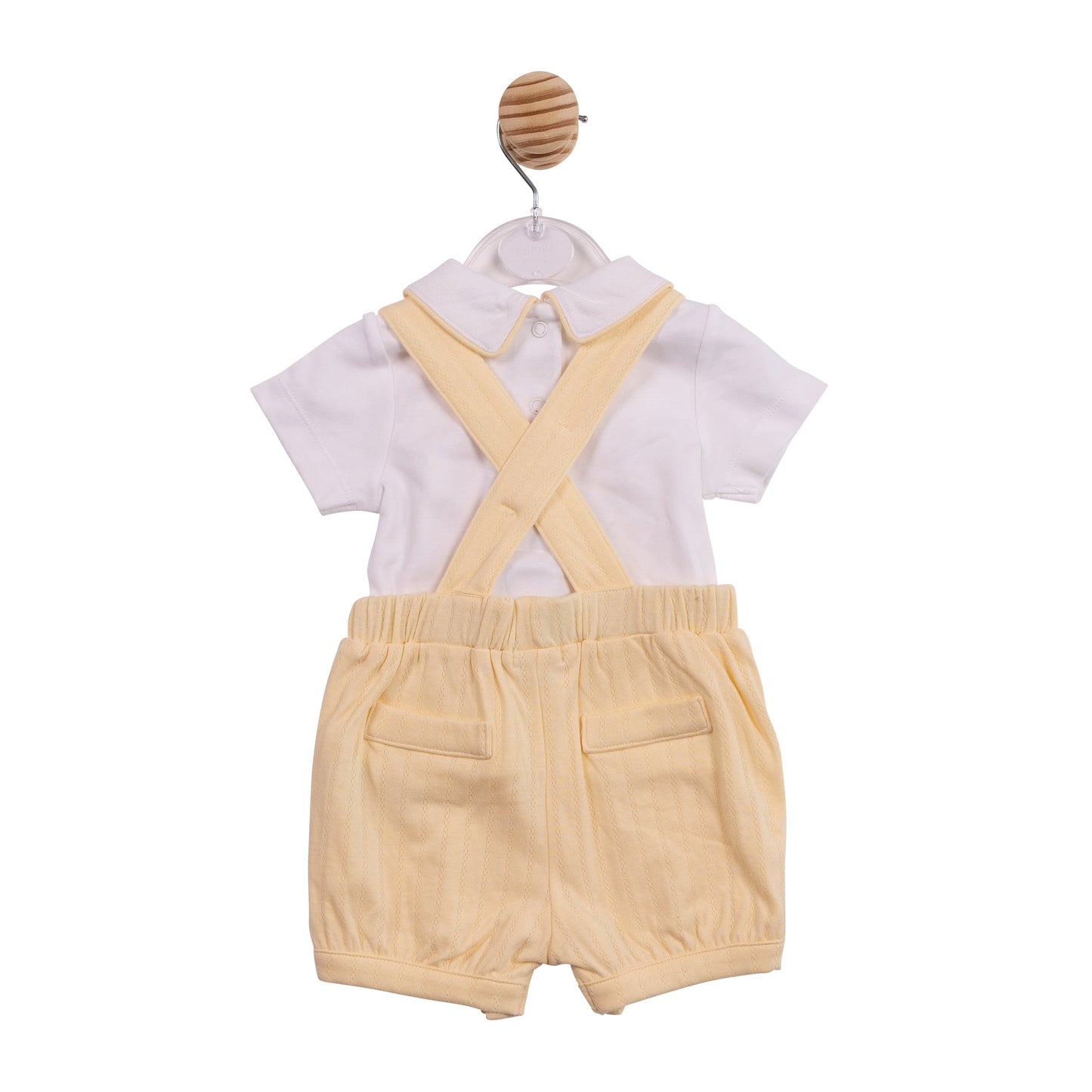 Yellow Jacquard Short Dungaree