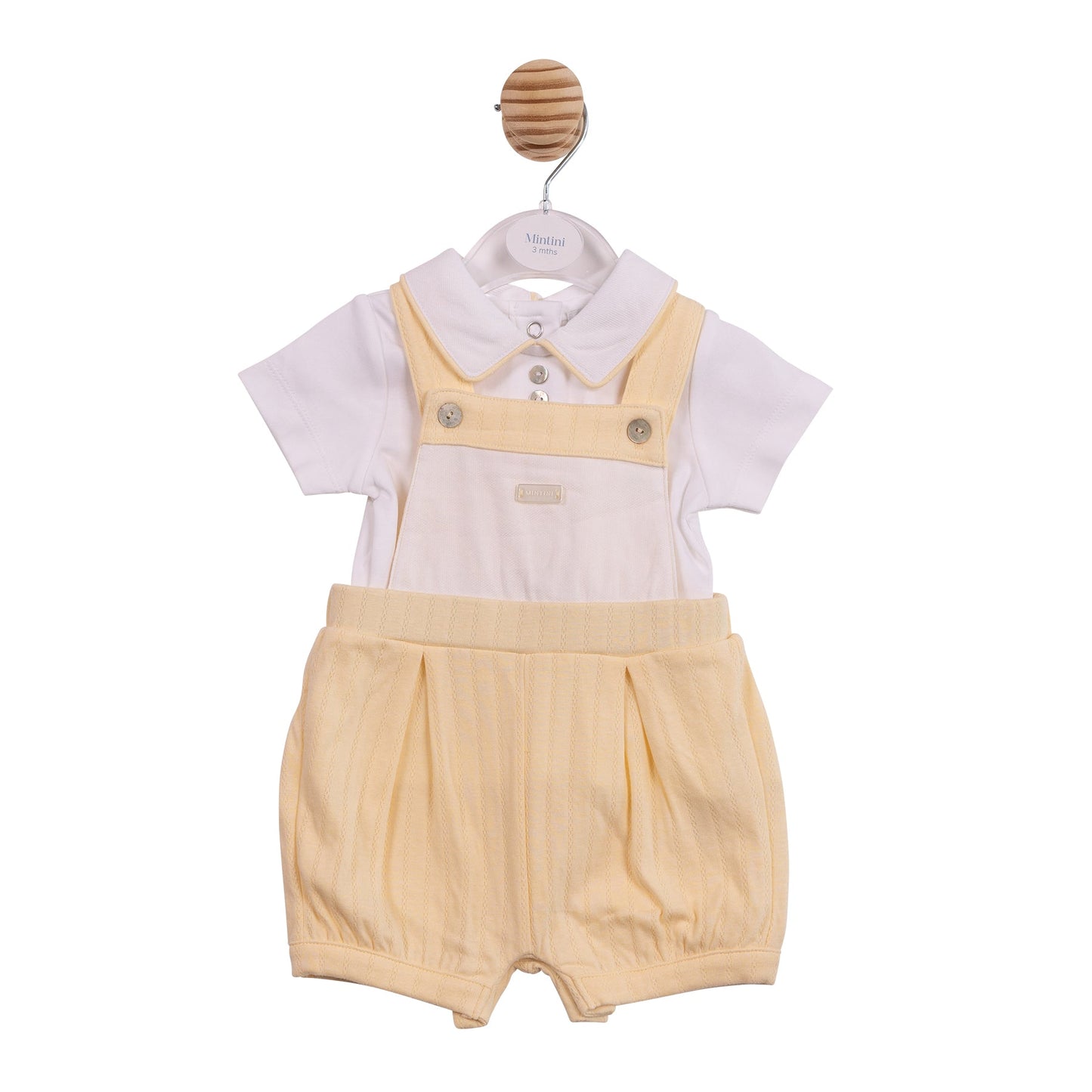 Yellow Jacquard Short Dungaree