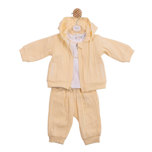Yellow Jacquard 3pc Tracksuit