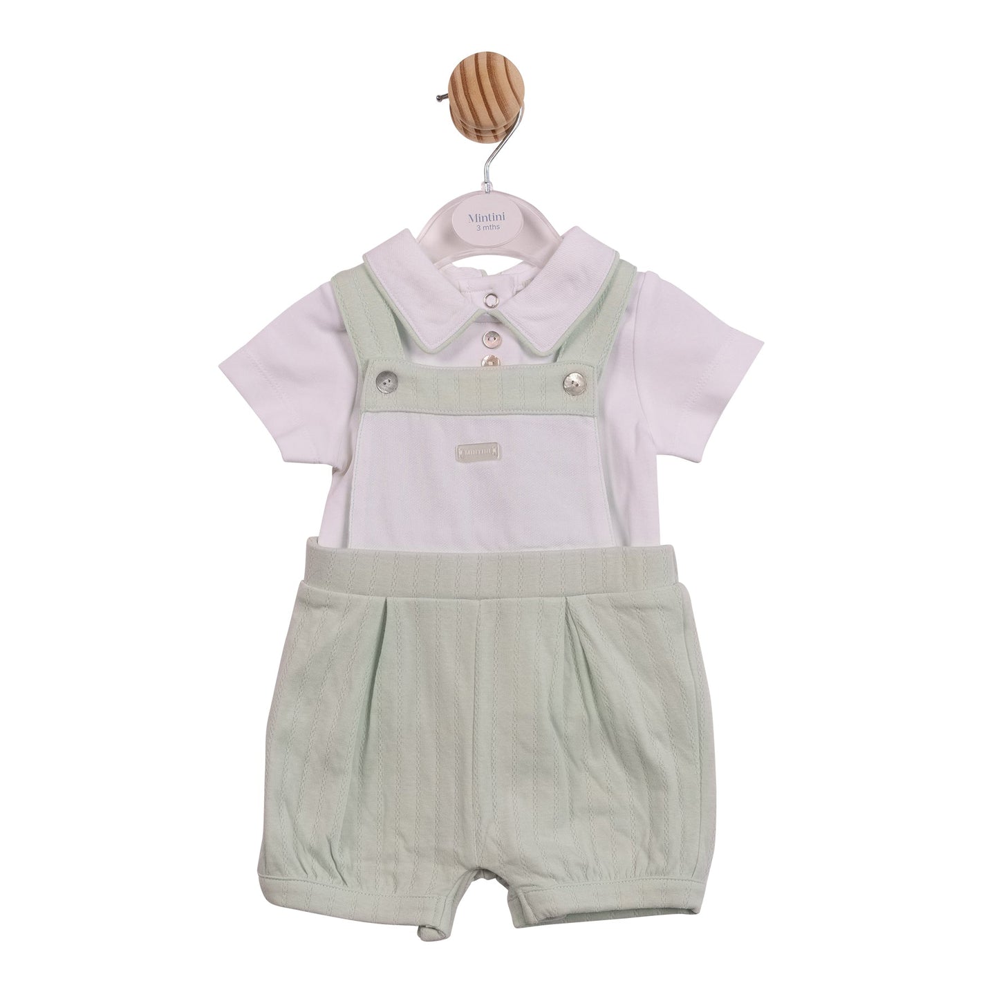 Sage Jacquard Short Dungaree