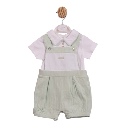 Sage Jacquard Short Dungaree