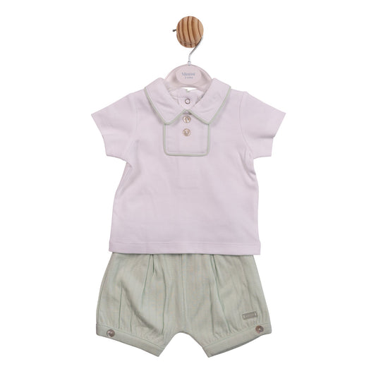 Sage Jacquard Polo and Short Set