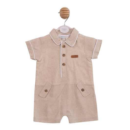 Beige Linen Romper