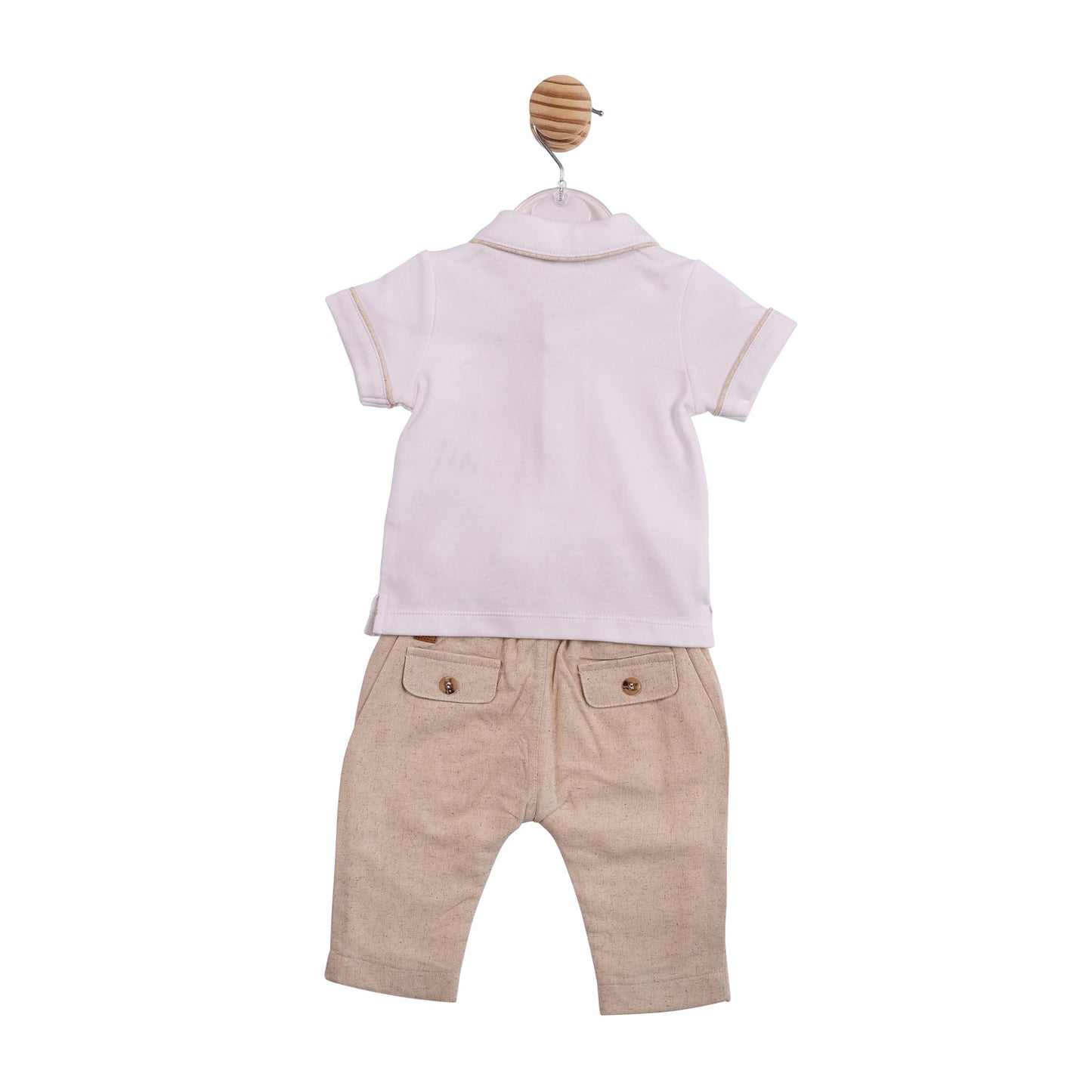 Beige Linen Polo and Trouser