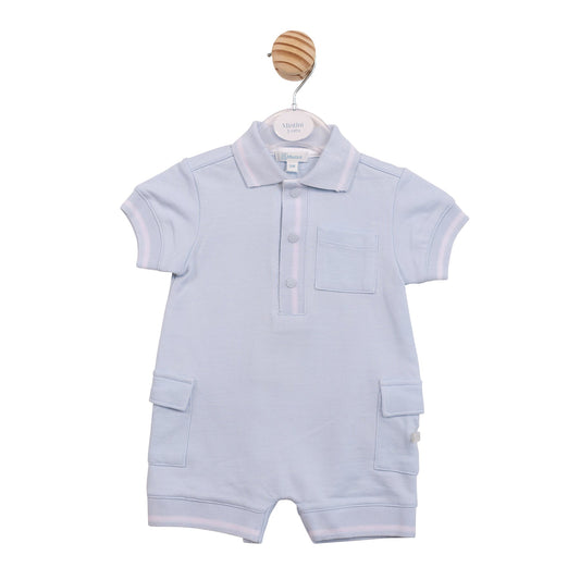 Blue Collared Cargo Romper