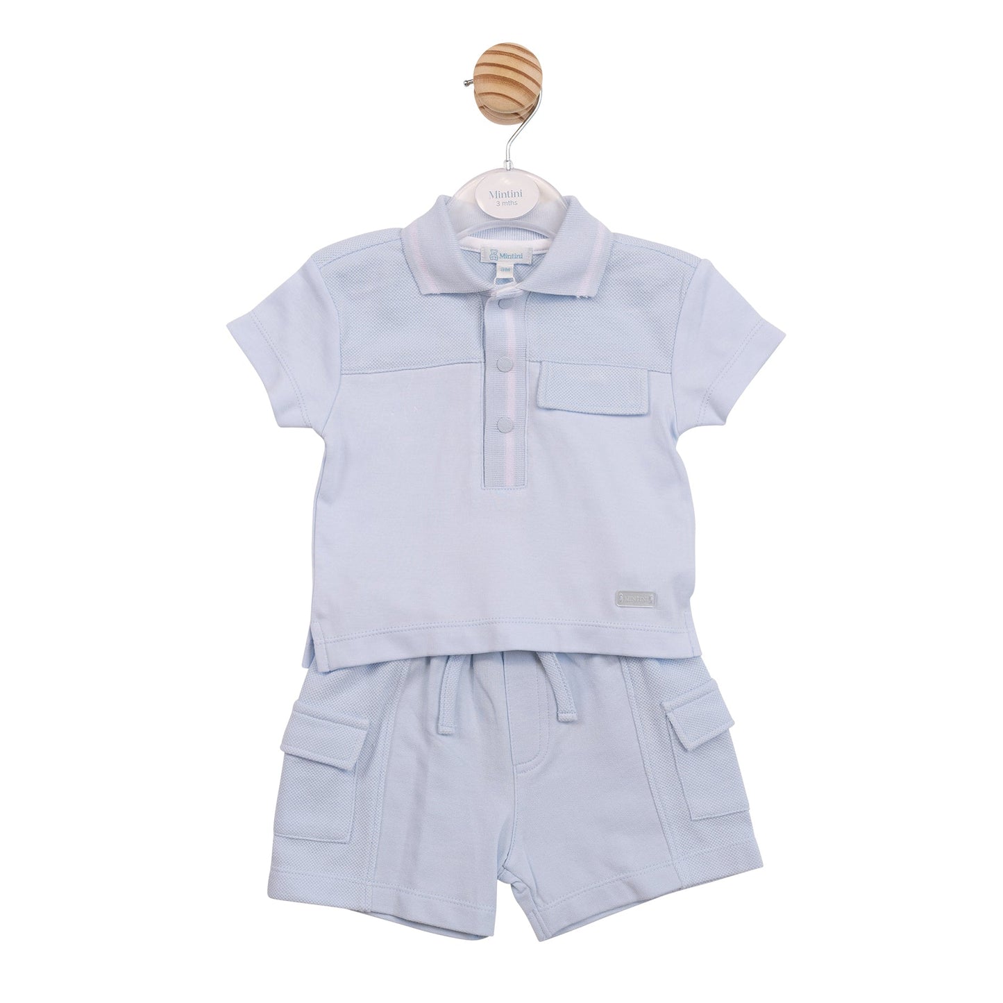 Blue Cargo Polo Top and Short Set