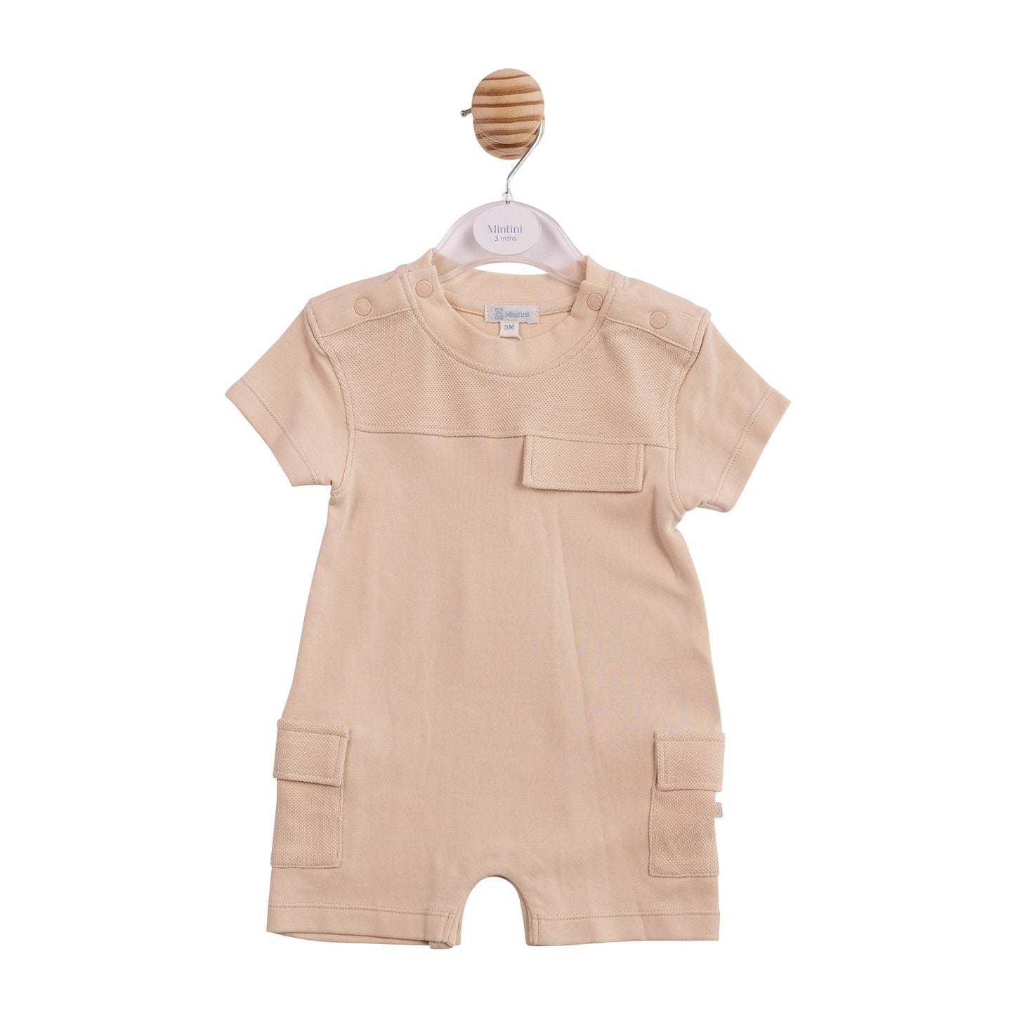 Beige Cargo Romper