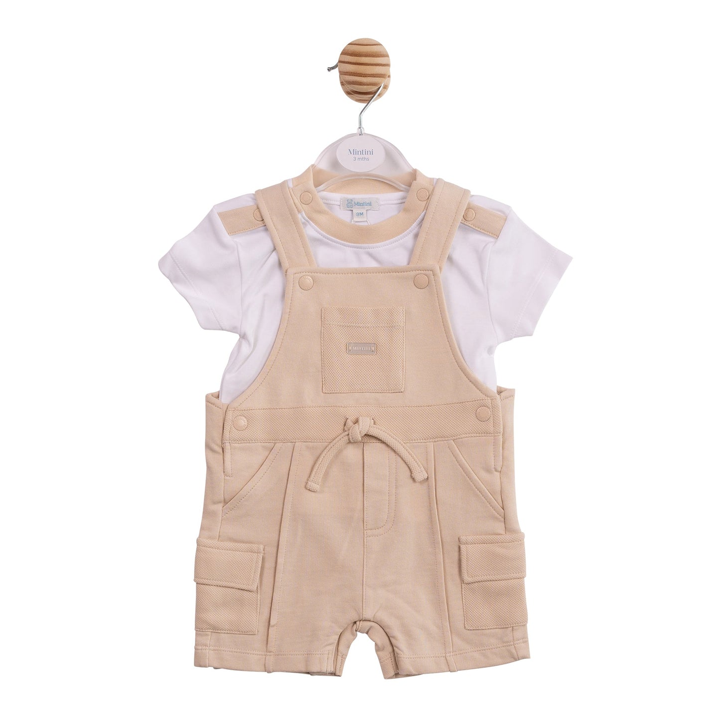 Beige Cargo Short Dungaree
