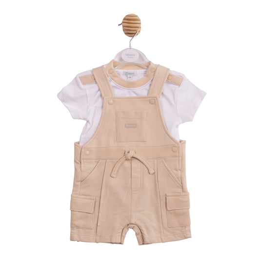 Beige Cargo Short Dungaree