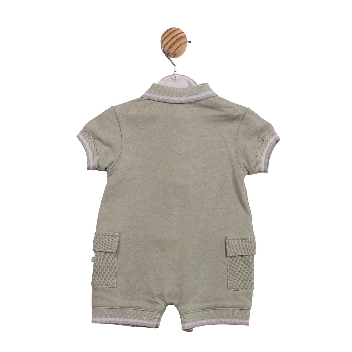 Sage Collared Cargo Romper