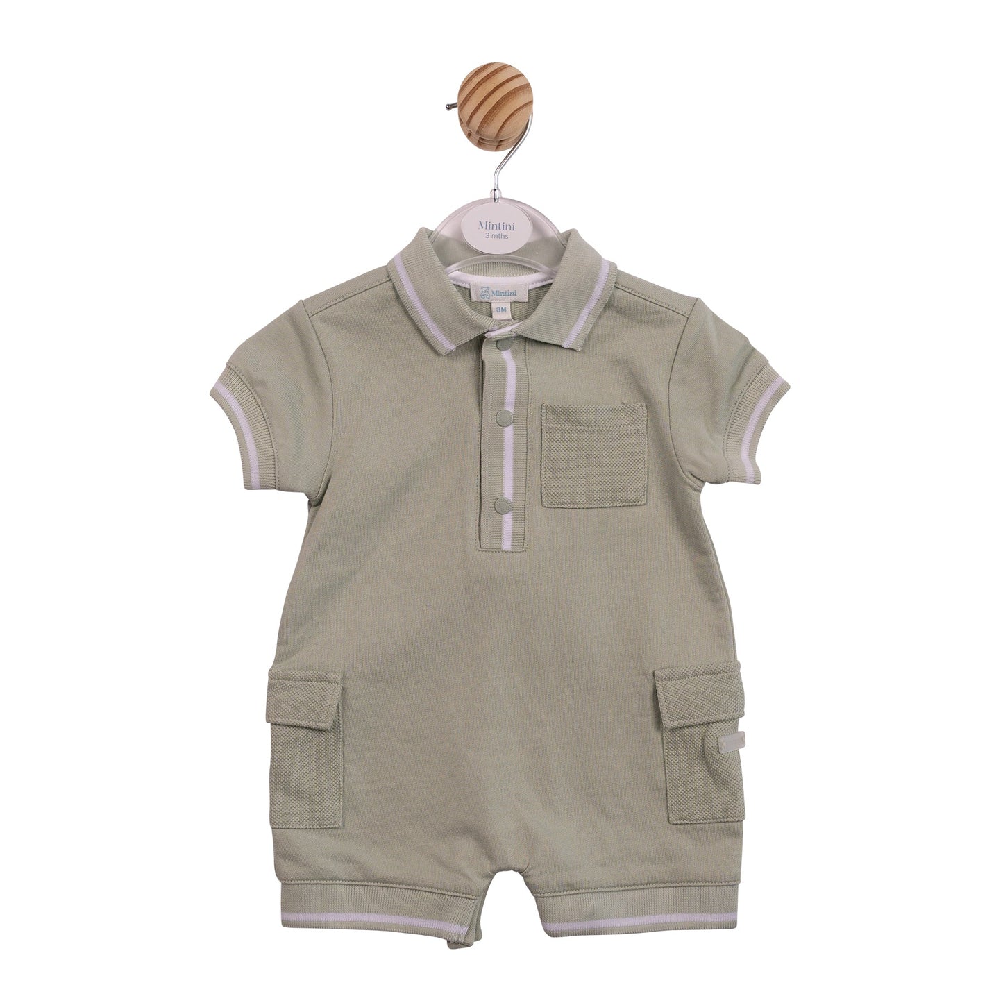 Sage Collared Cargo Romper