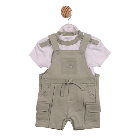 Sage Collared Cargo Dungaree