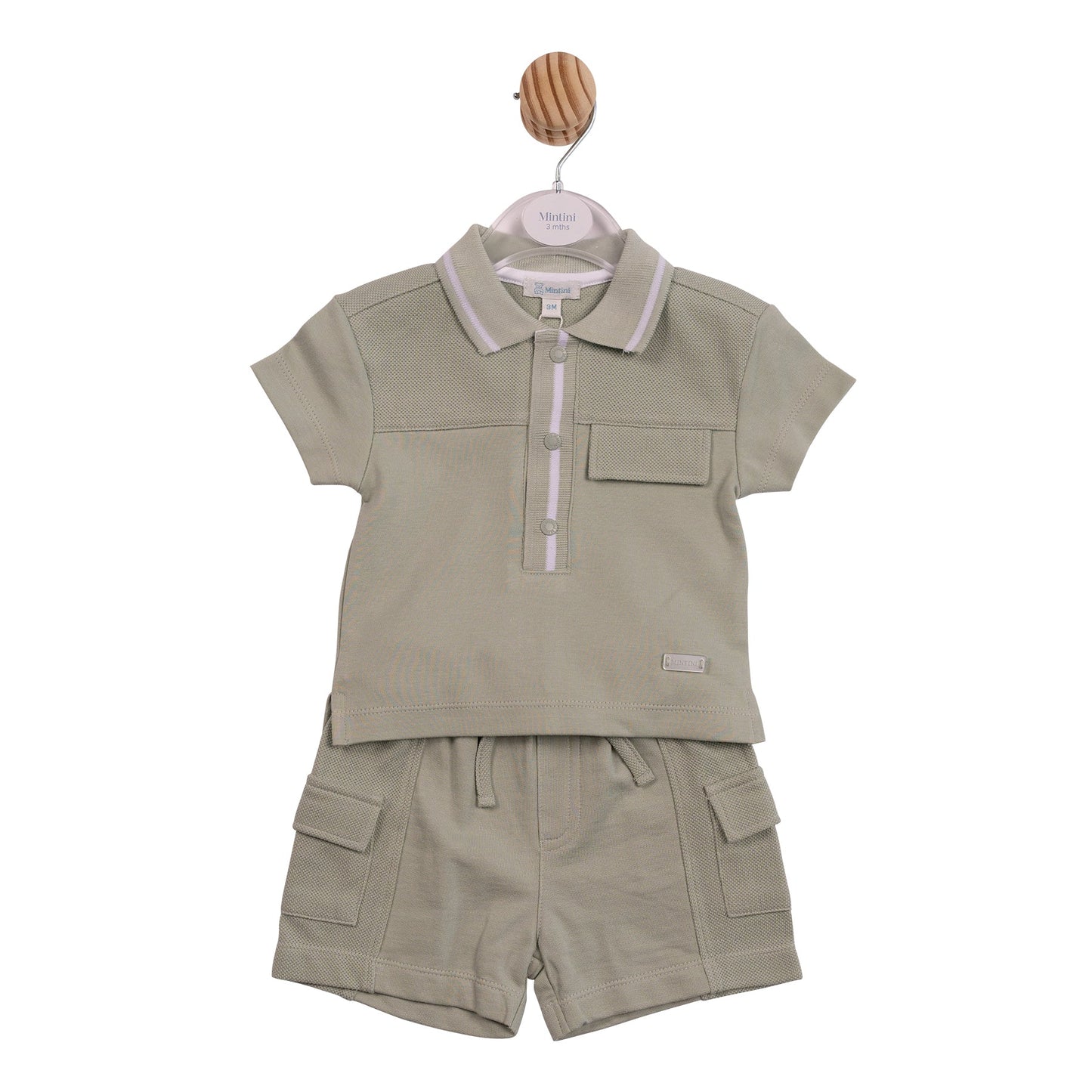 Sage Collared Polo Top and Short Set