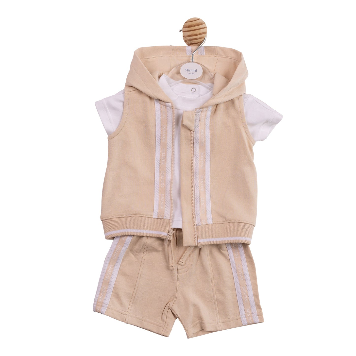 Beige Tape 3pc Short Set