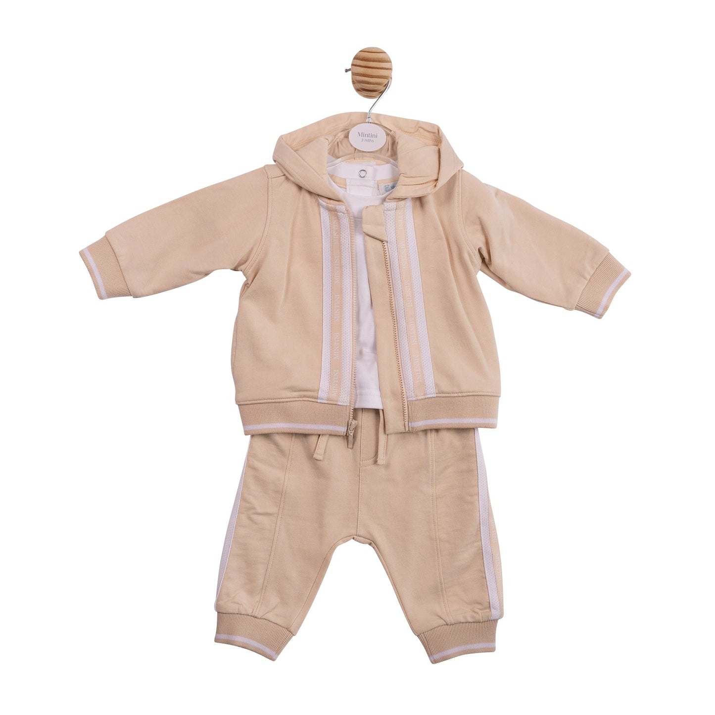 Beige Tape Piping 3pc Tracksuit