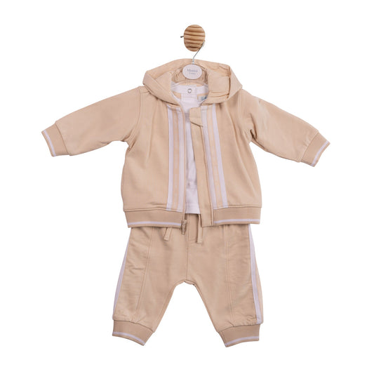 Beige Tape Piping 3pc Tracksuit