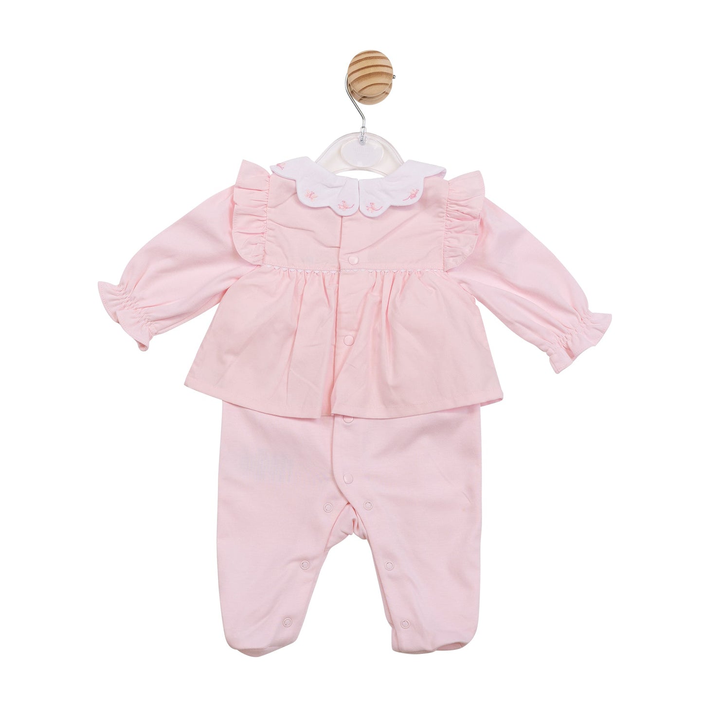 Pink Butterfly Collar Babygrow