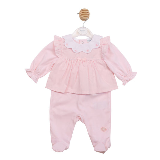 Pink Butterfly Collar Babygrow