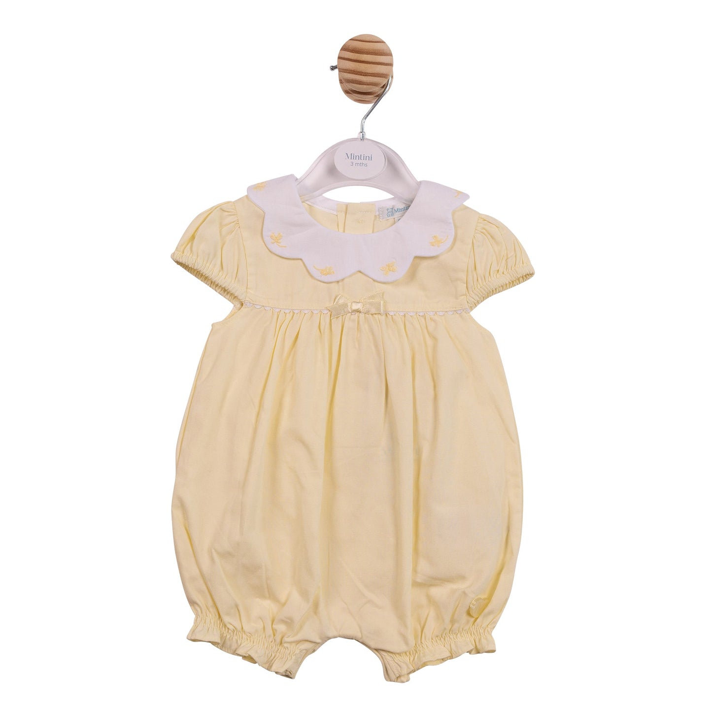 Lemon Butterfly Collar Romper