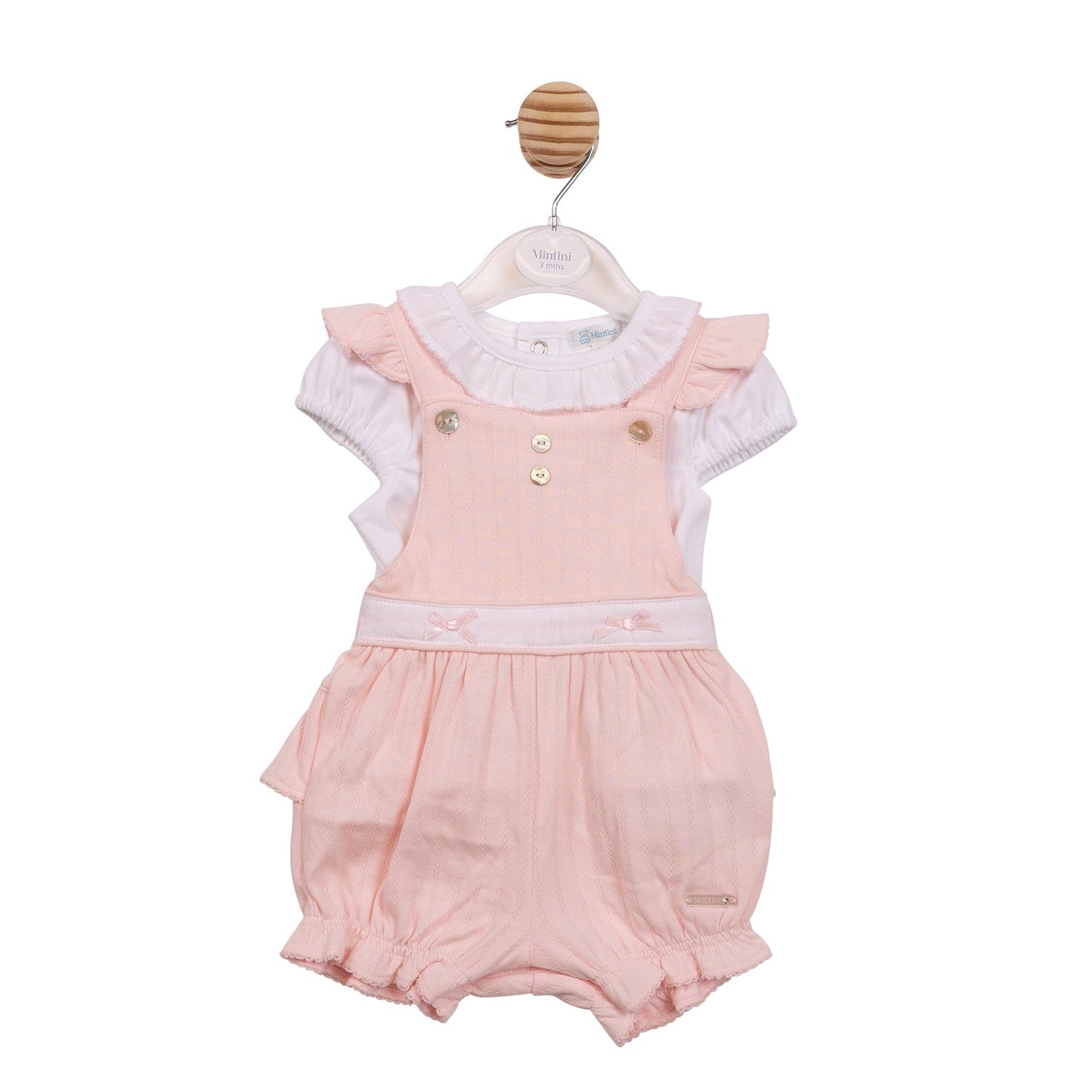 Pink Jacquard Short Dungaree