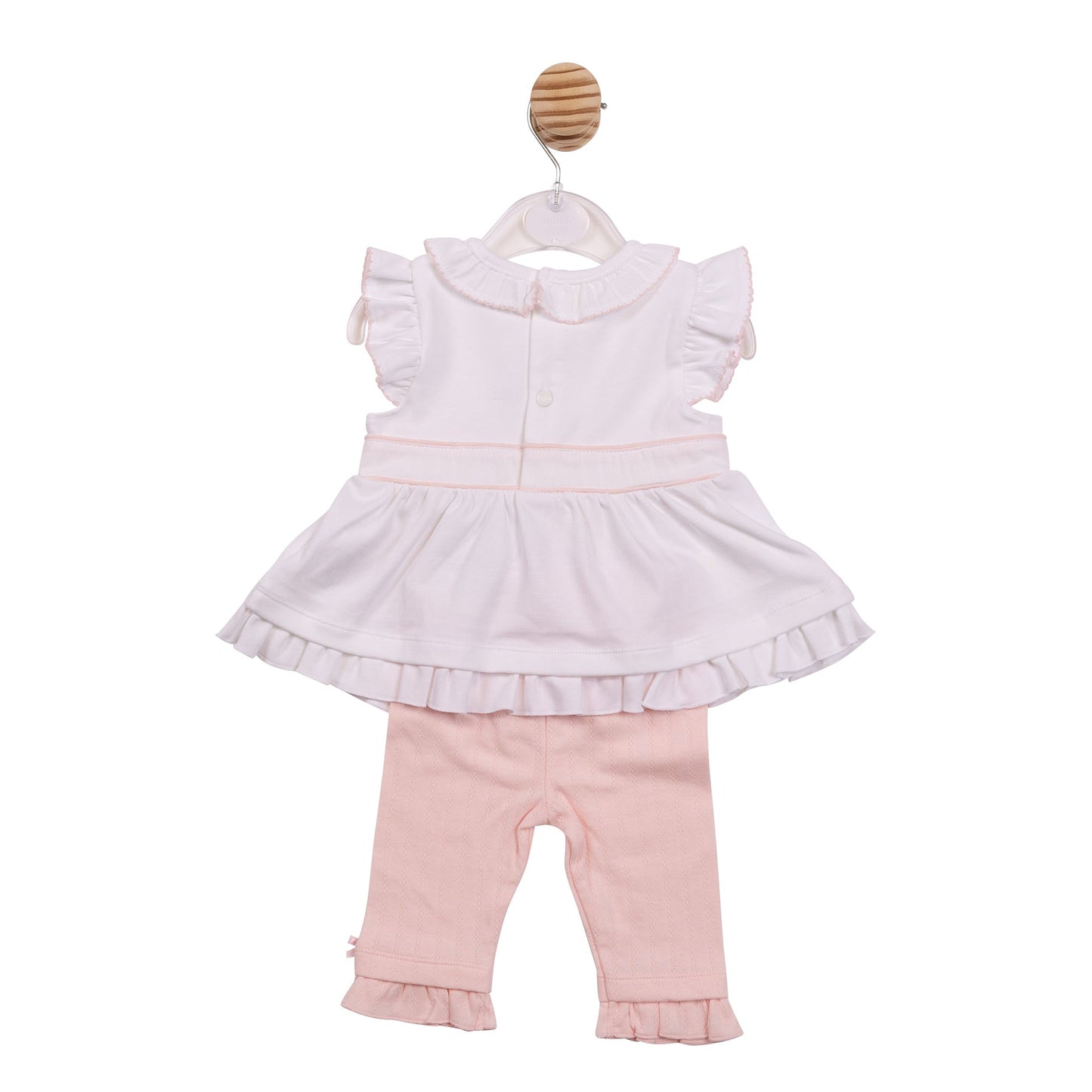 White and Pink Jaquard Legging Set