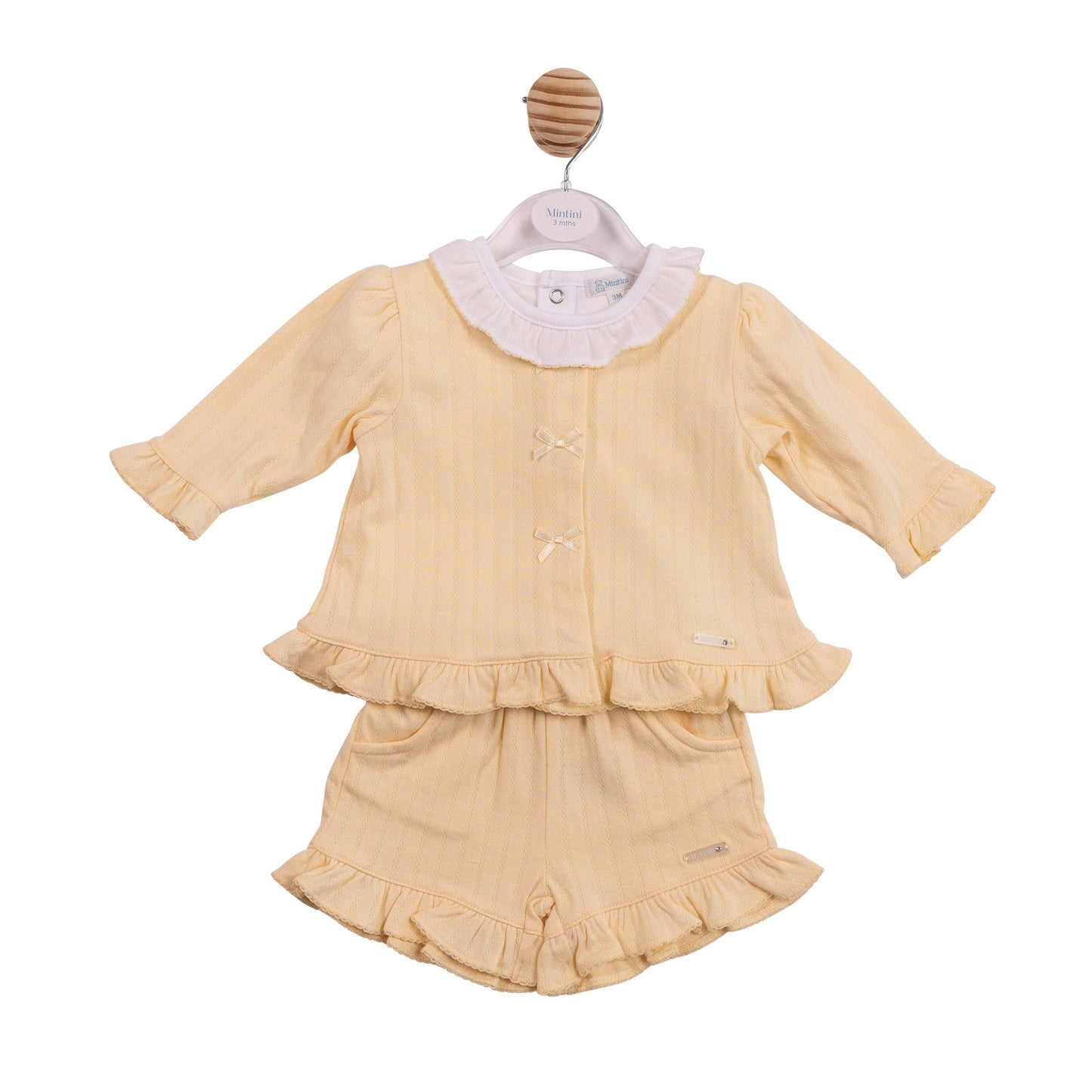 Yellow Jaquard 3pc Short Set