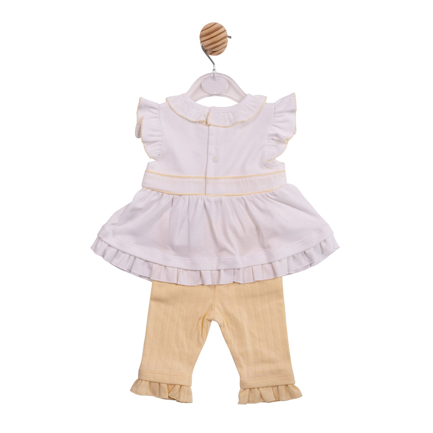 White and Yellow Jacquard Legging Set