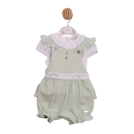 Sage Jacquard Short Dungaree