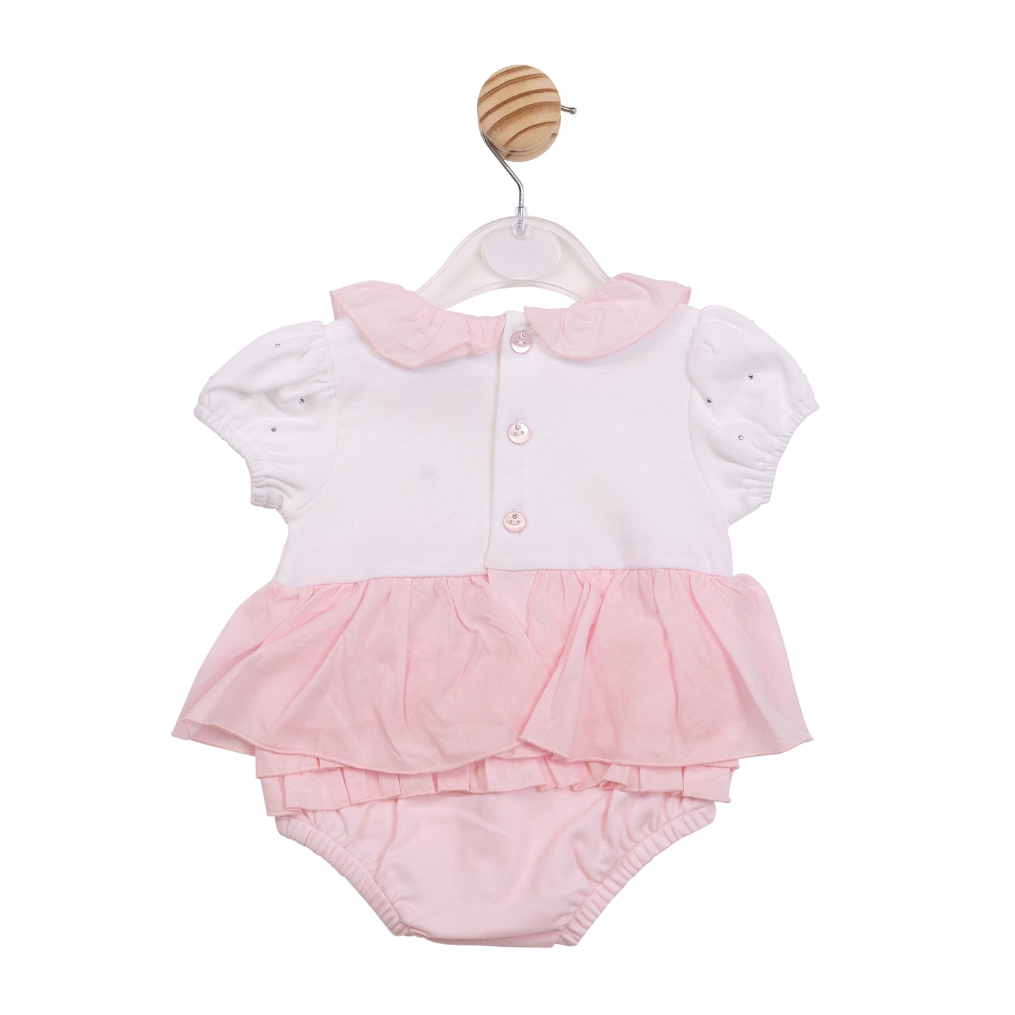 White and Pink Diamante Romper