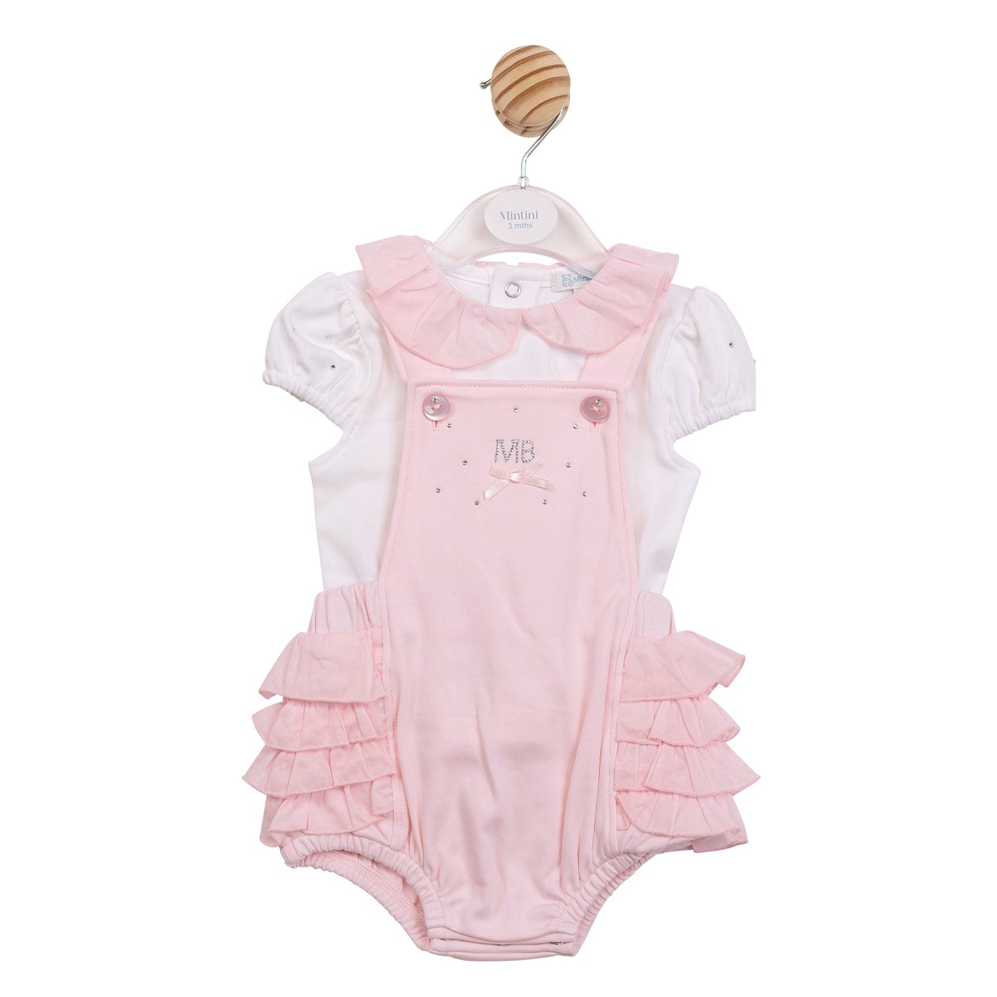 Pink Diamante Romper Dungaree