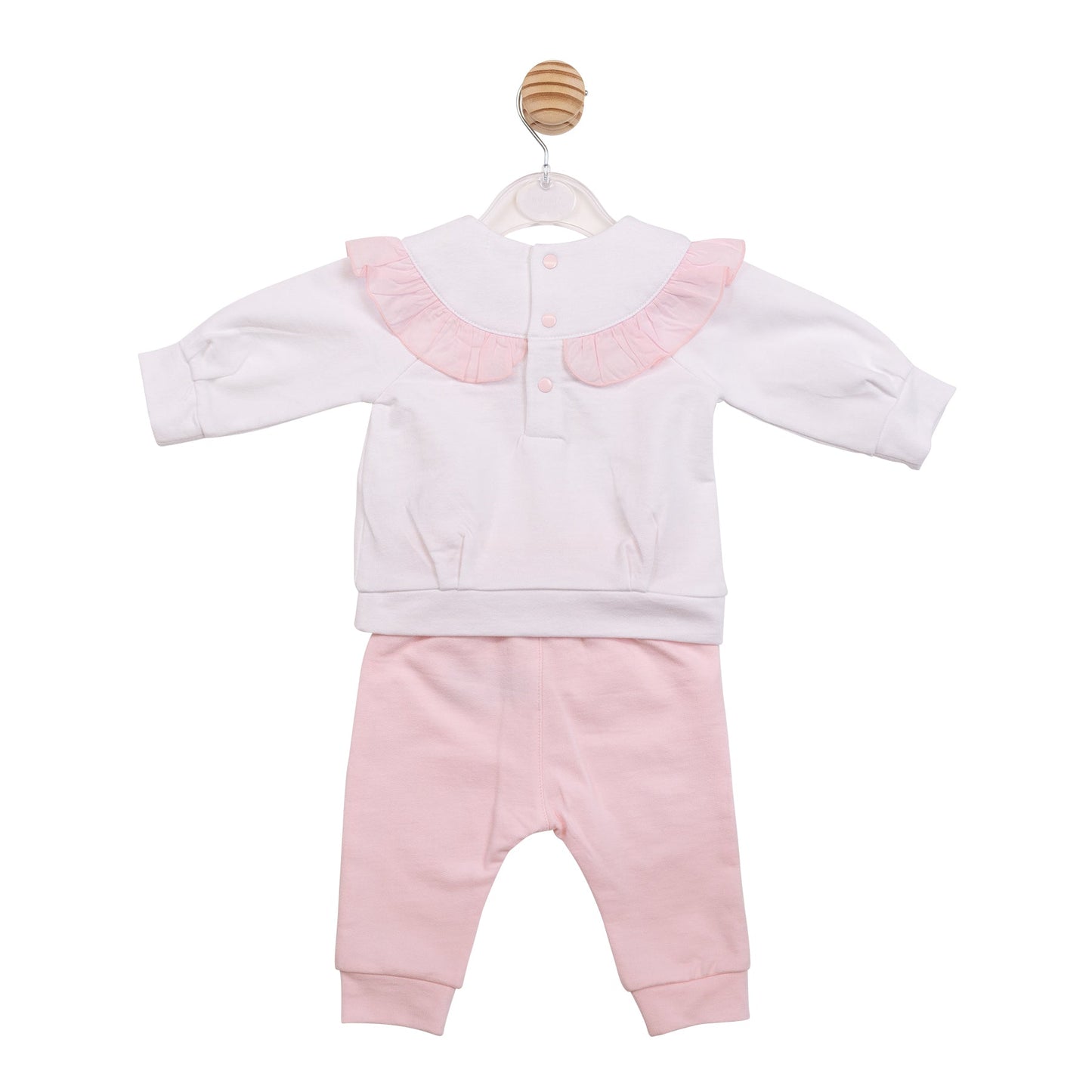 White and Pink Diamante Tracksuit