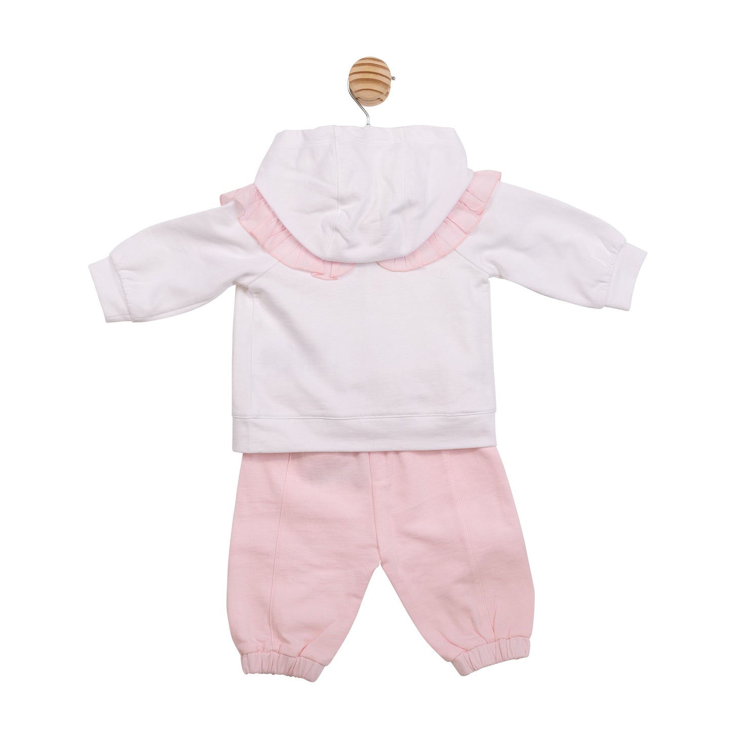 White and Pink Diamante 3pc Tracksuit