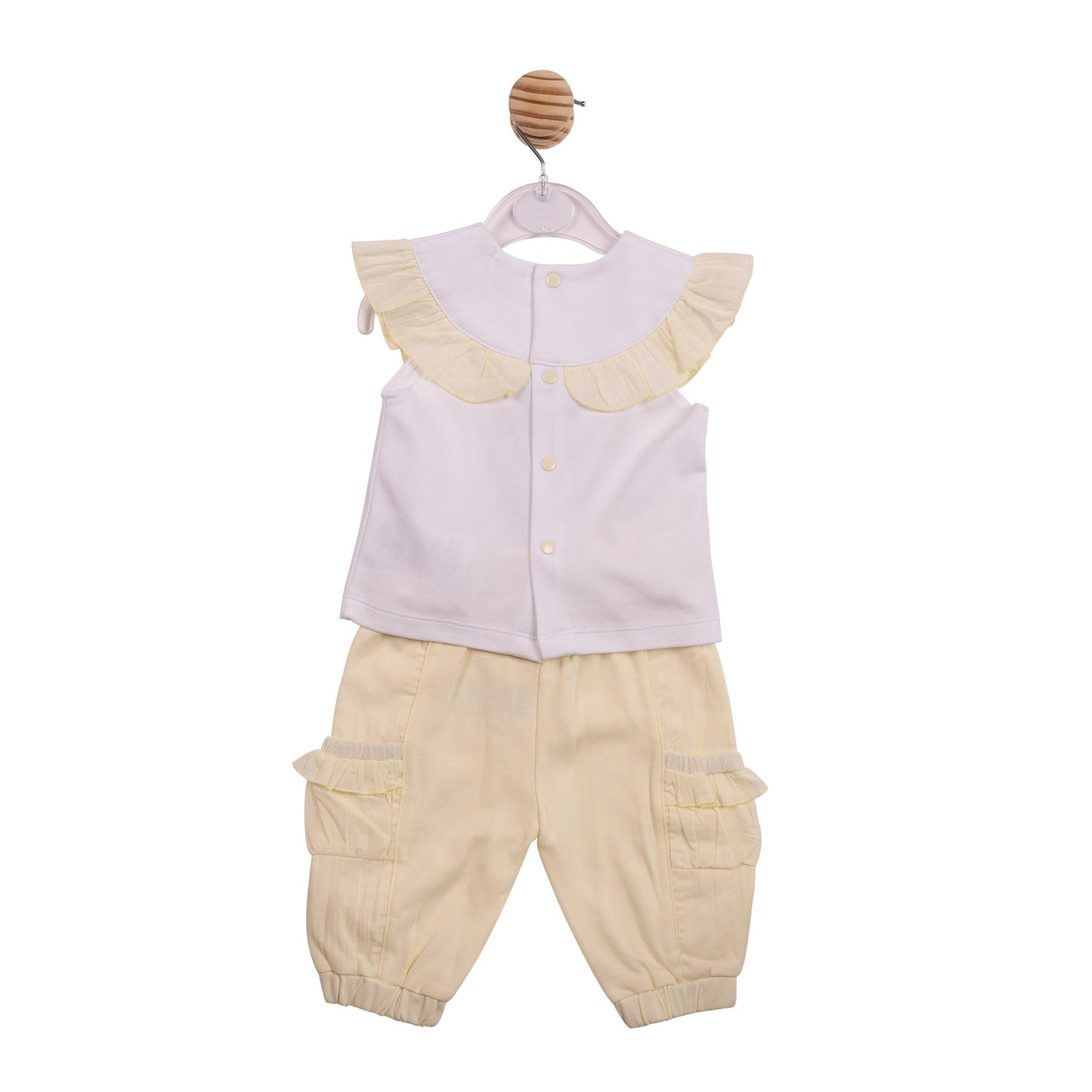 White and Yellow Top and Trousers