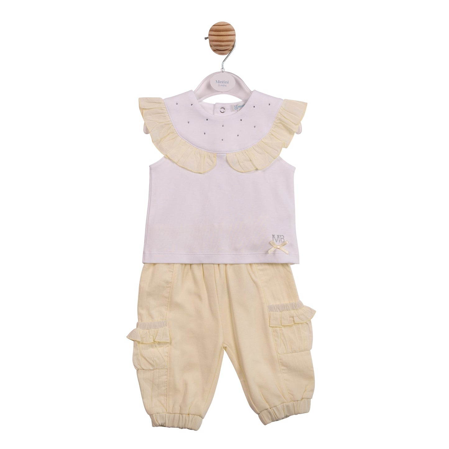 White and Yellow Top and Trousers