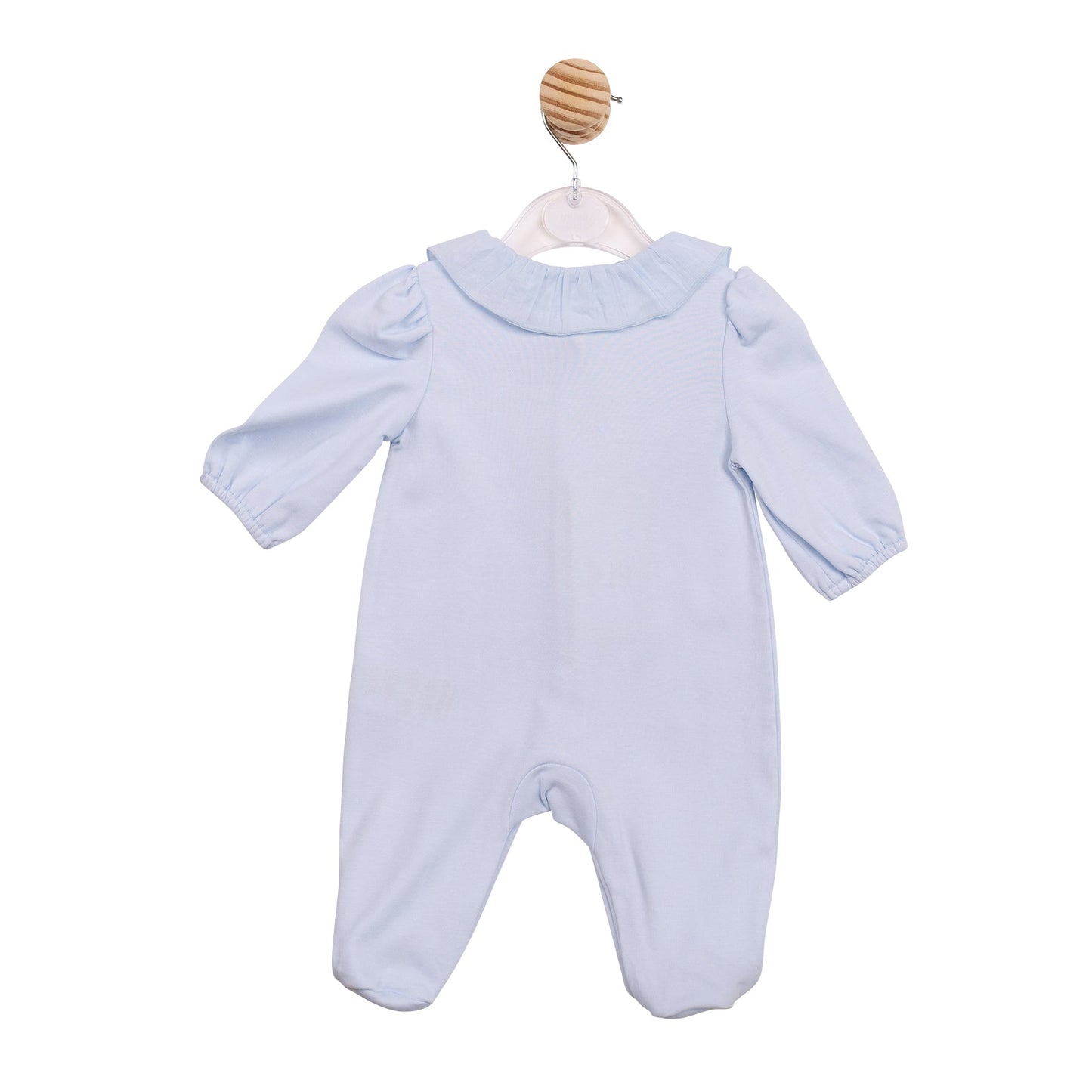 Blue Ruffle Collar Diamante Babygrow