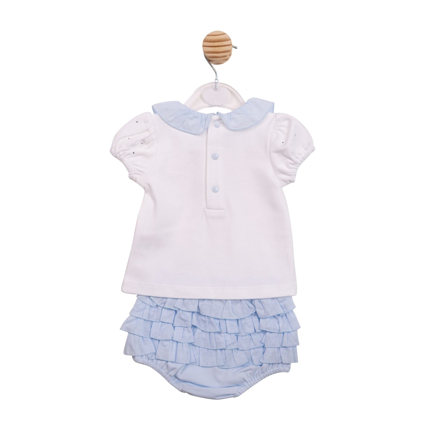 White and Blue Diamante Top and Jam Pant