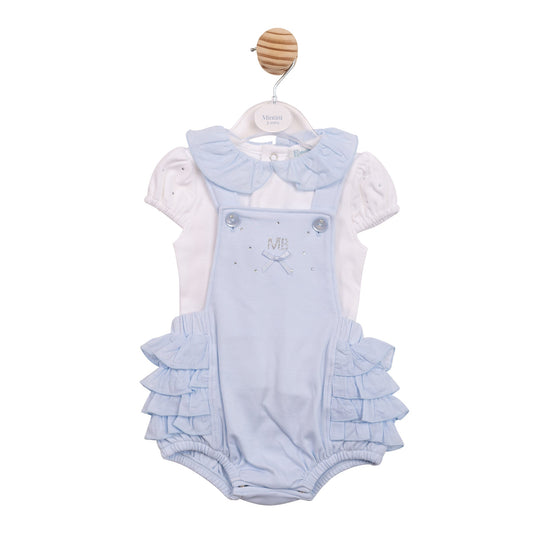 Blue Diamante Romper Dungaree