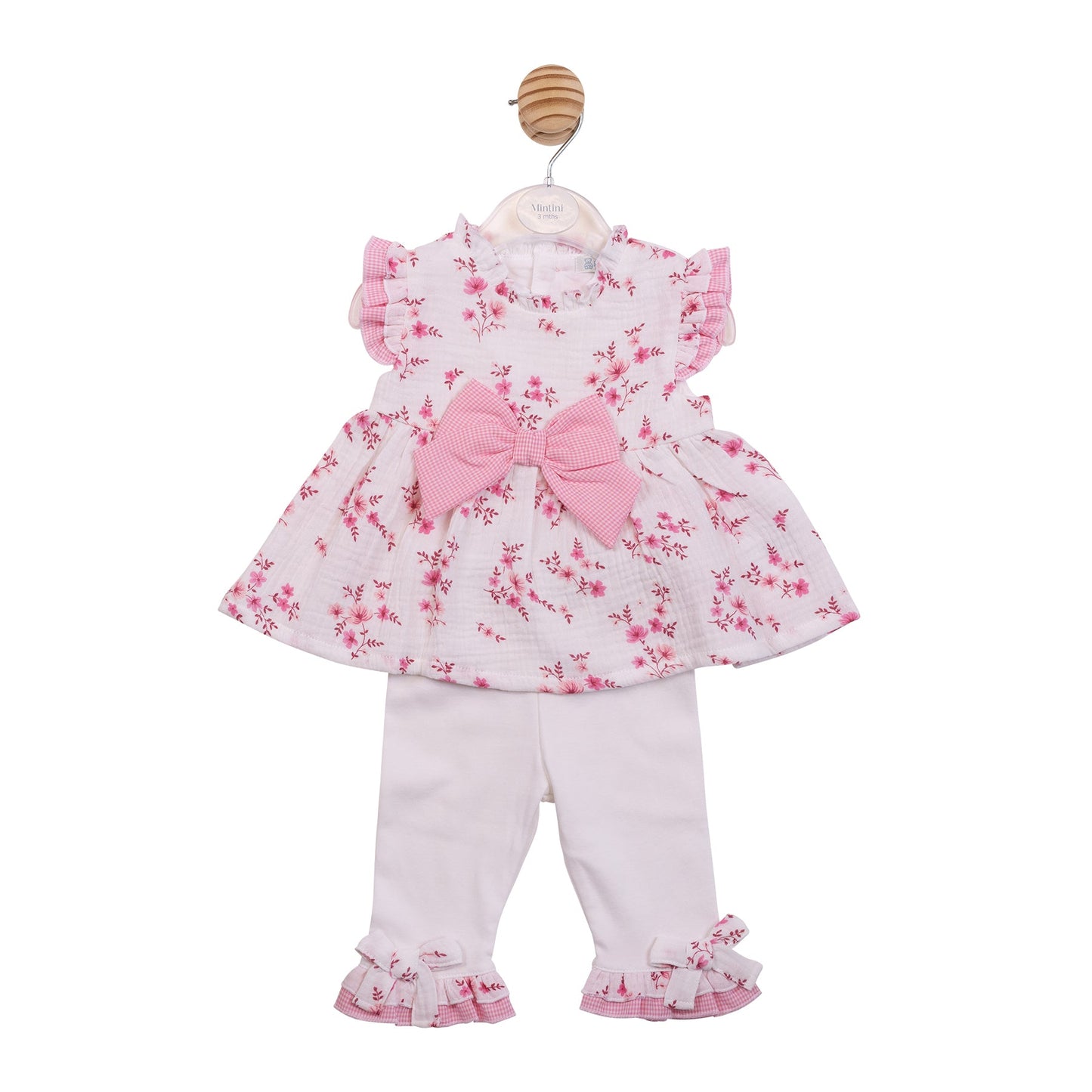 Pink Floral Gingham Tunic and Leggings