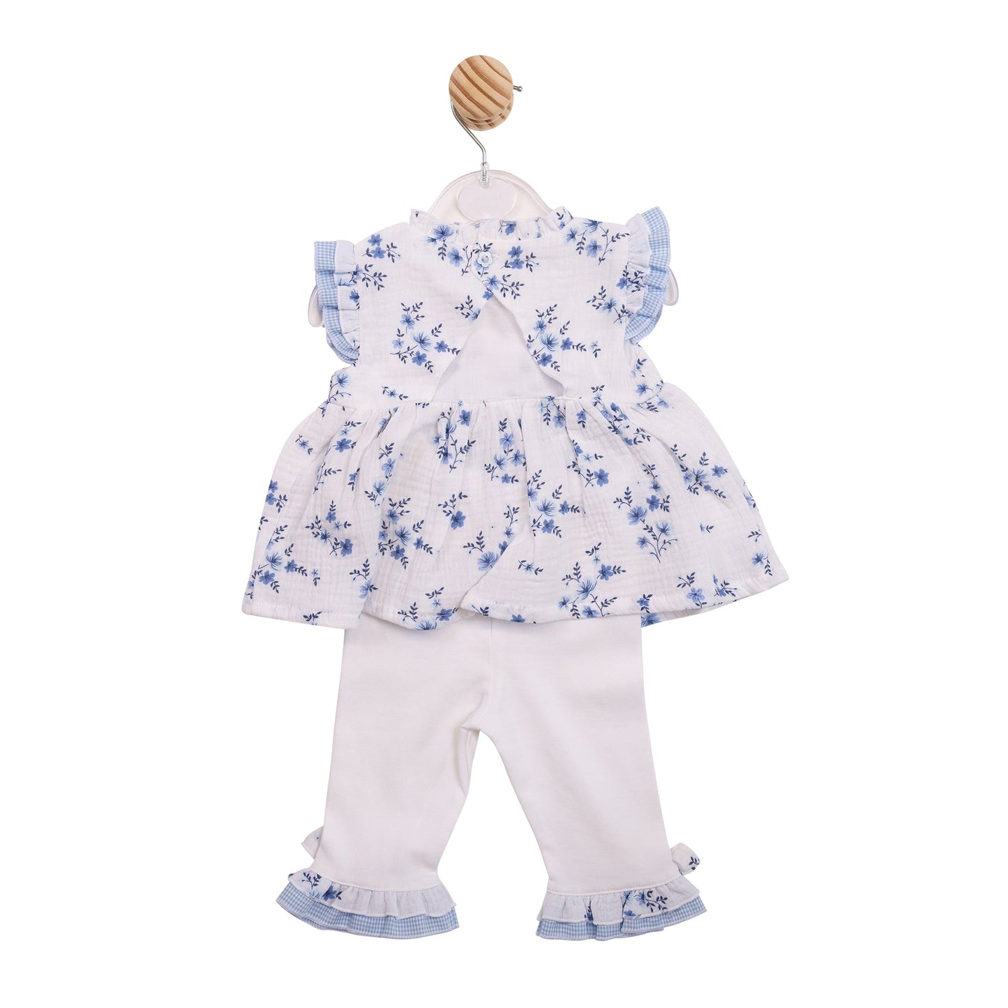 Blue Floral Gingham Tunic and Leggings