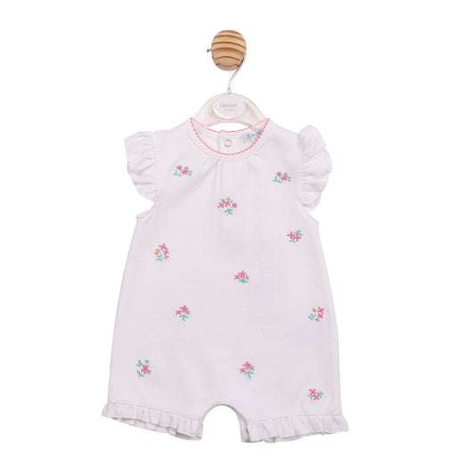 Flower Embroidered Romper