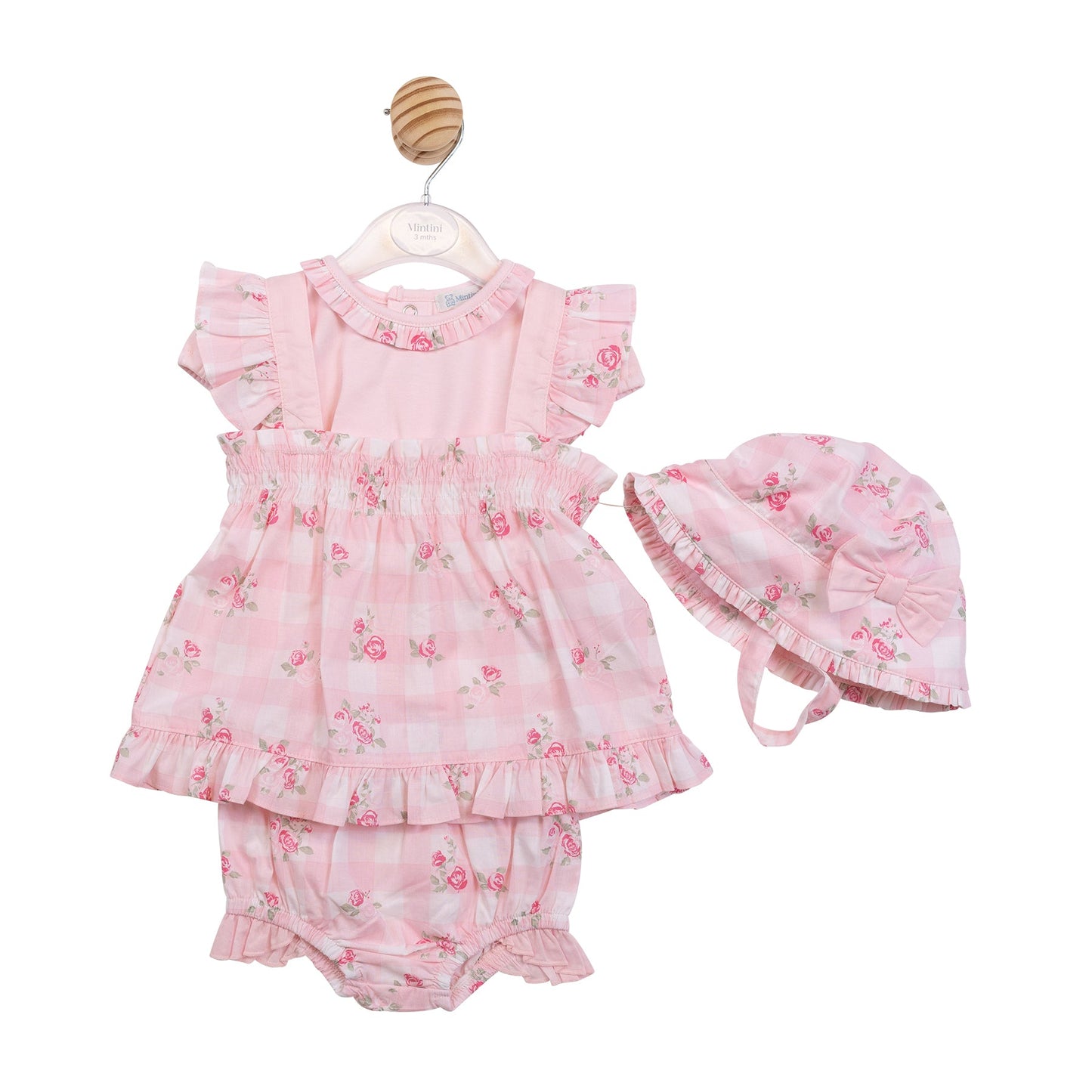 Pink Gingham 3pc Jam Pant Set