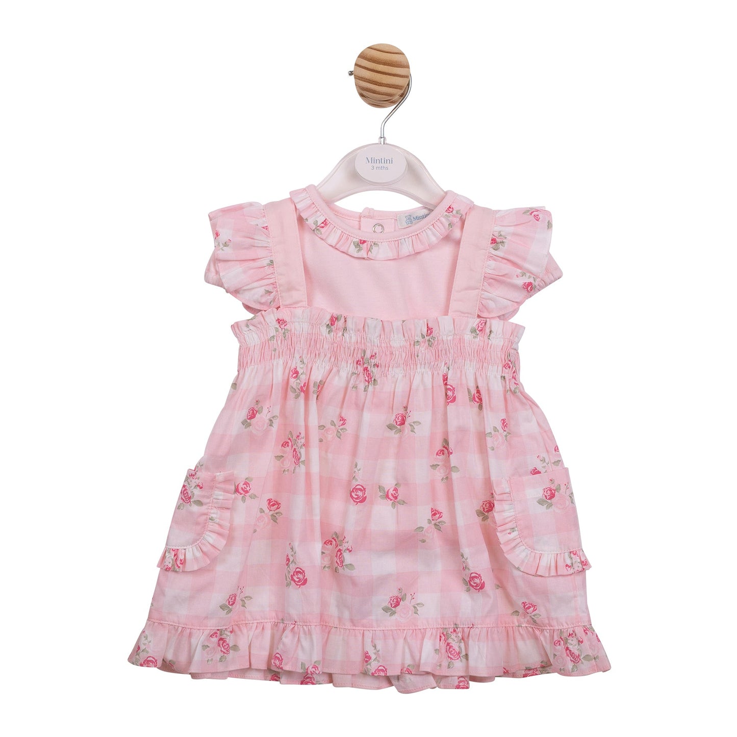 Pink Gingham Pinafore Dress