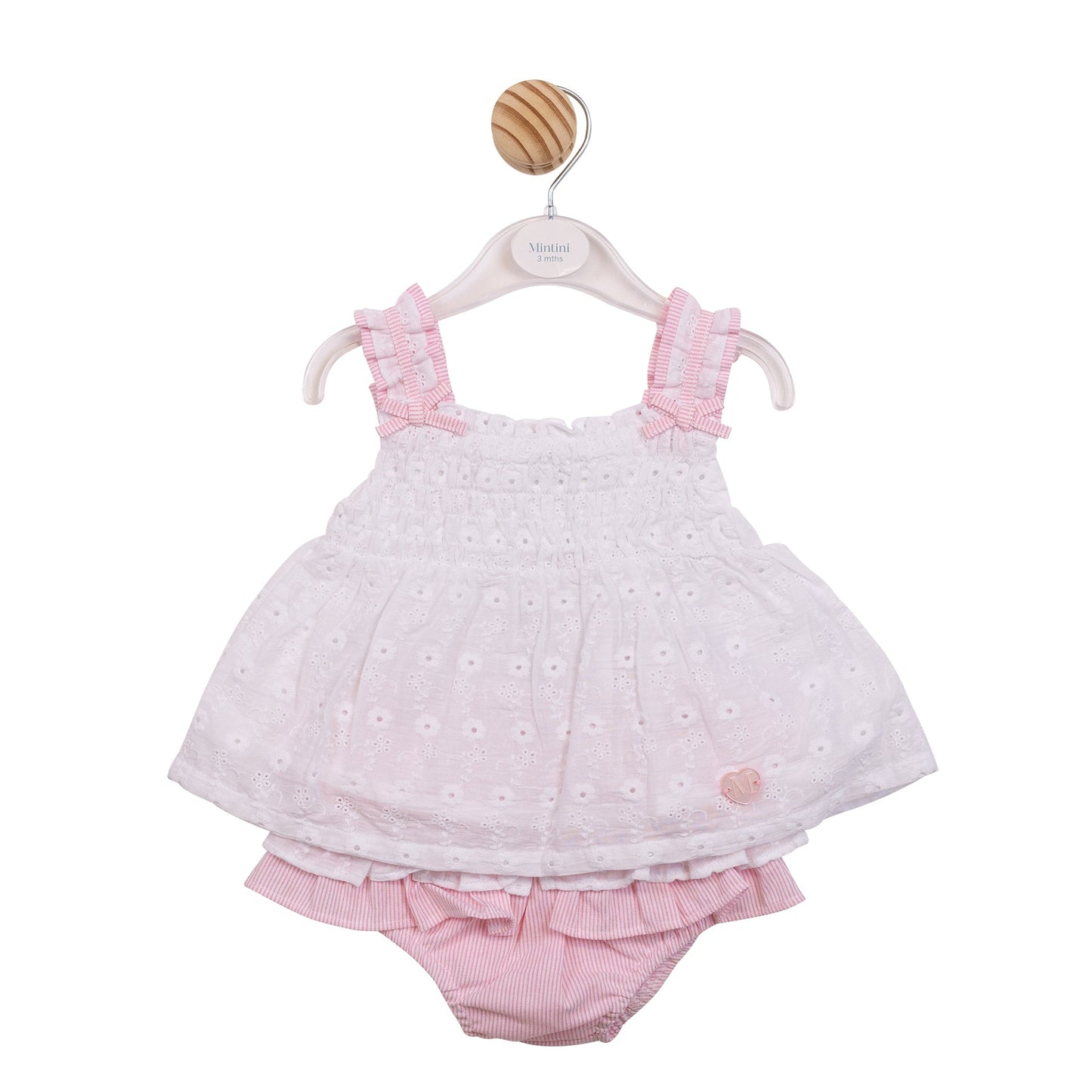 White and Pink Pinstripe Top and Bloomer Short