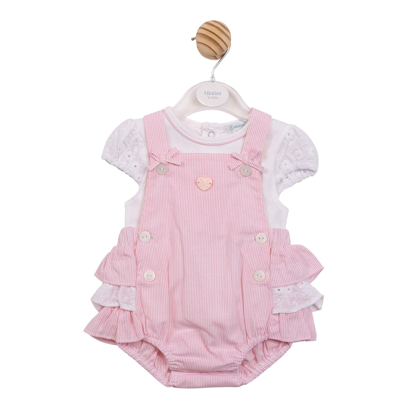 Pink Pinstripe Romper Dungaree