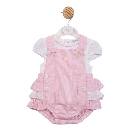 Pink Pinstripe Romper Dungaree