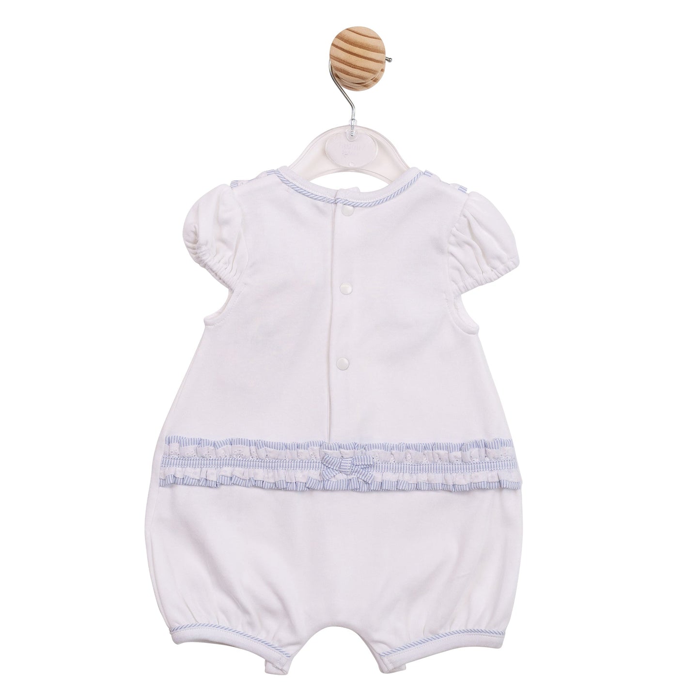 White and Blue Pinstripe Romper