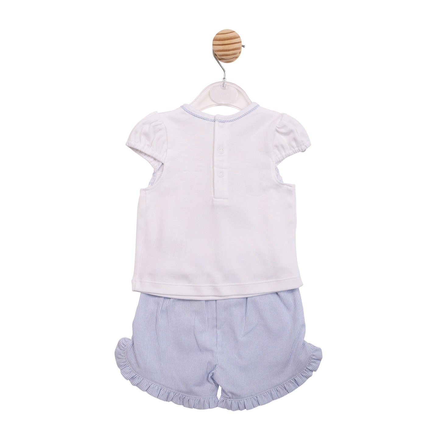 White and Blue Pinstripe T-Shirt and Shorts