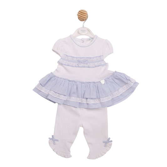 White and Blue Pinstripe Tunic and Leggings